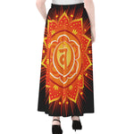 Swadhisthana Chakra Mandala Print Chiffon Maxi Skirt