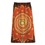 Swadhisthana Chakra Mandala Print Cotton Front Slit Maxi Skirt