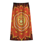 Swadhisthana Chakra Mandala Print Cotton Front Slit Maxi Skirt