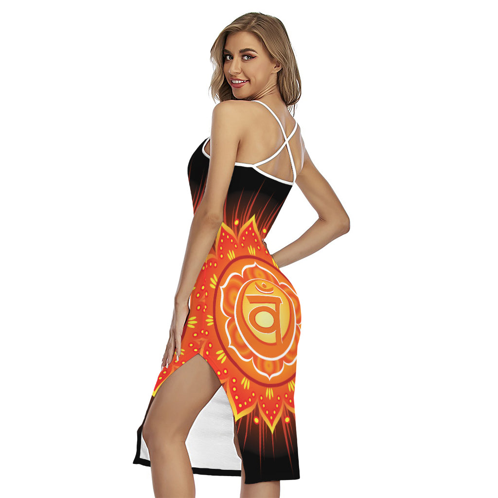 Swadhisthana Chakra Mandala Print Cross Back Cami Dress