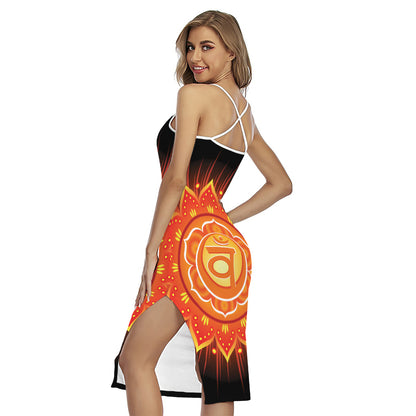 Swadhisthana Chakra Mandala Print Cross Back Cami Dress