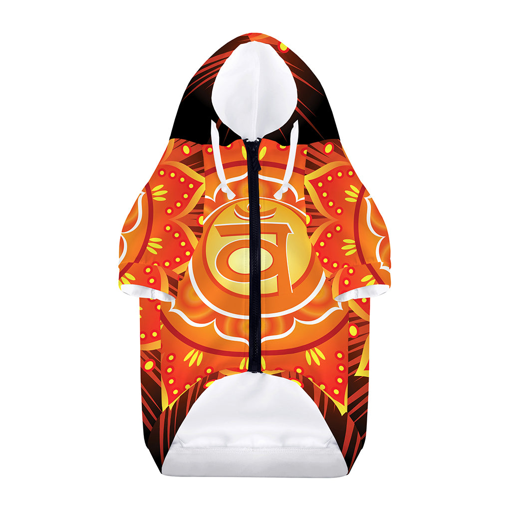 Swadhisthana Chakra Mandala Print Dog Zip Up Hoodie
