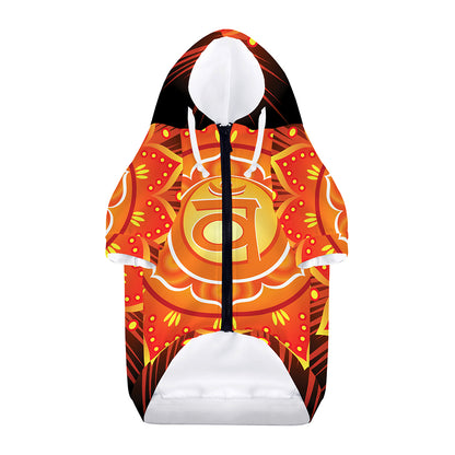 Swadhisthana Chakra Mandala Print Dog Zip Up Hoodie