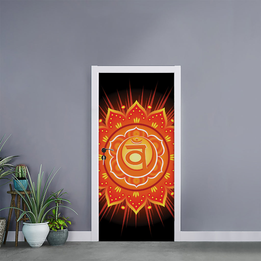 Swadhisthana Chakra Mandala Print Door Sticker