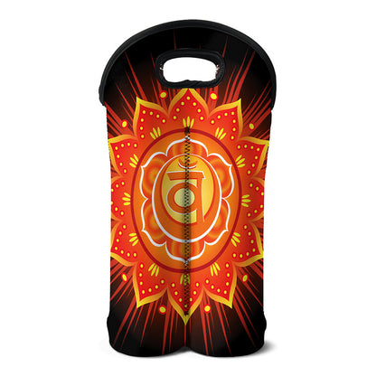 Swadhisthana Chakra Mandala Print Double Neoprene Wine Tote