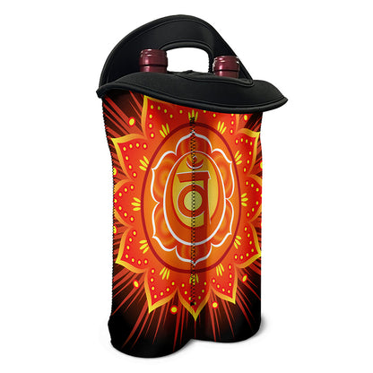 Swadhisthana Chakra Mandala Print Double Neoprene Wine Tote