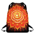 Swadhisthana Chakra Mandala Print Drawstring Backpack