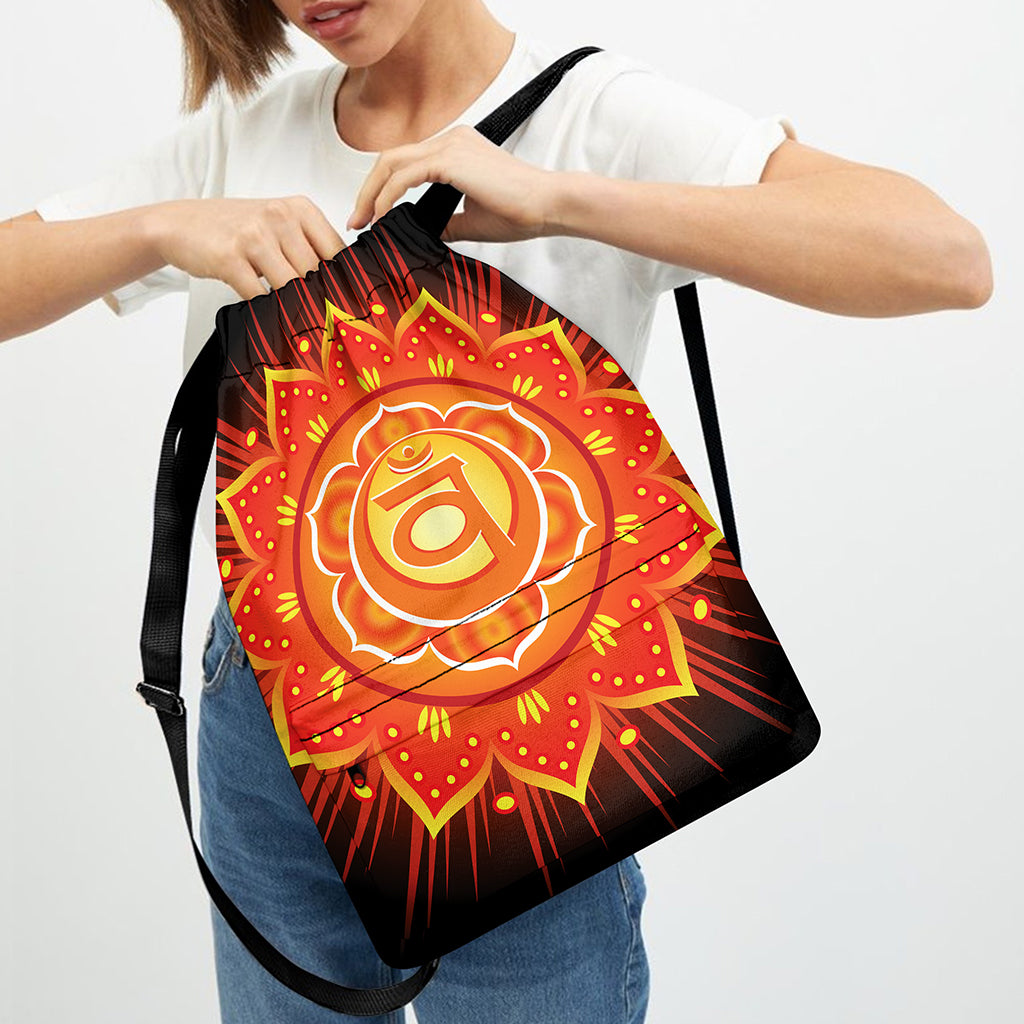 Swadhisthana Chakra Mandala Print Drawstring Backpack