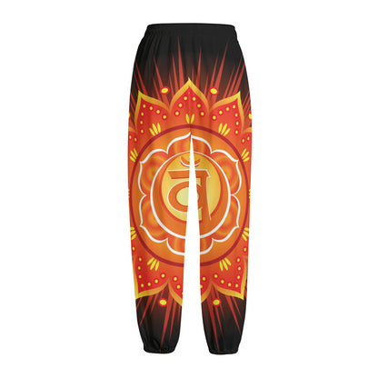 Swadhisthana Chakra Mandala Print Fleece Lined Knit Pants