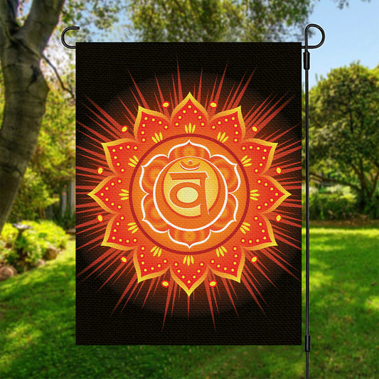 Swadhisthana Chakra Mandala Print Garden Flag