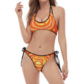 Swadhisthana Chakra Mandala Print Halter Scoop Tie Side Bikini