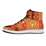 Swadhisthana Chakra Mandala Print High Top Leather Sneakers
