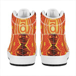 Swadhisthana Chakra Mandala Print High Top Leather Sneakers