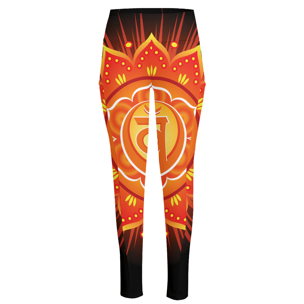 Swadhisthana Chakra Mandala Print High-Waisted Pocket Leggings