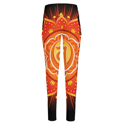 Swadhisthana Chakra Mandala Print High-Waisted Pocket Leggings