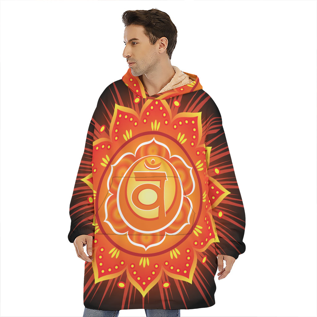 Swadhisthana Chakra Mandala Print Hoodie Blanket