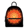 Swadhisthana Chakra Mandala Print Leather Backpack