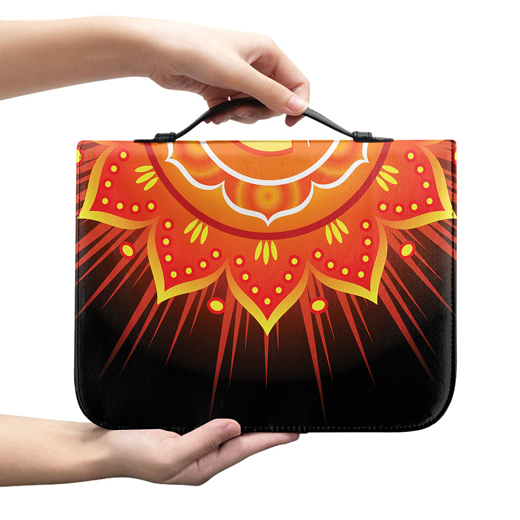 Swadhisthana Chakra Mandala Print Leather Bible Cover