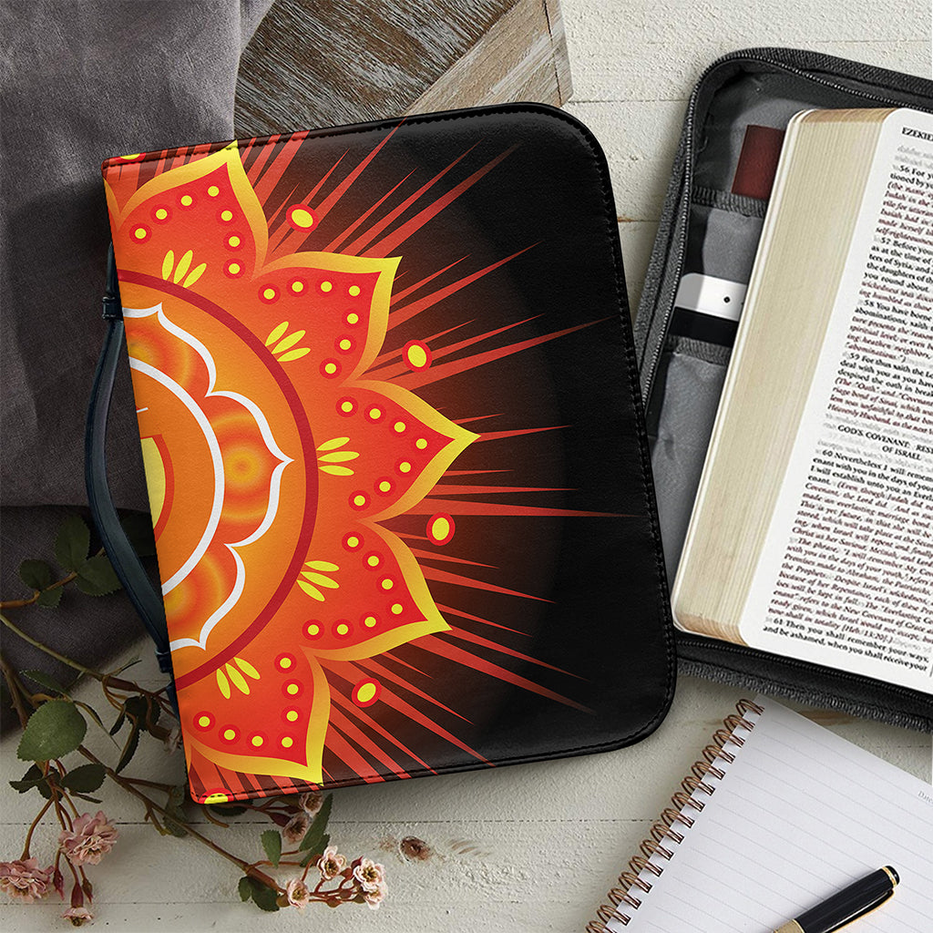 Swadhisthana Chakra Mandala Print Leather Bible Cover