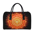 Swadhisthana Chakra Mandala Print Leather Duffel Bag
