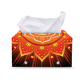 Swadhisthana Chakra Mandala Print Leather Tissue Box Cover