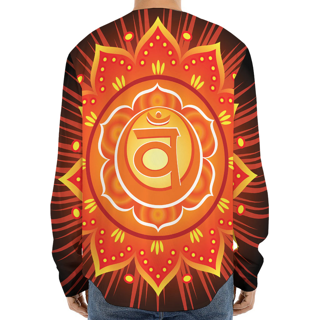 Swadhisthana Chakra Mandala Print Long Sleeve Baseball Jersey