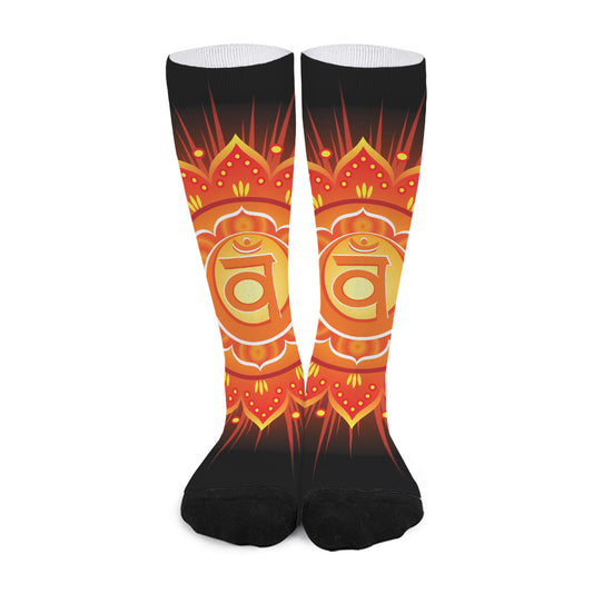 Swadhisthana Chakra Mandala Print Long Socks