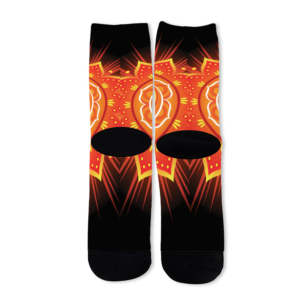 Swadhisthana Chakra Mandala Print Long Socks