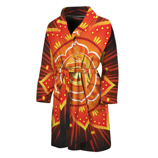 Swadhisthana Chakra Mandala Print Men's Bathrobe