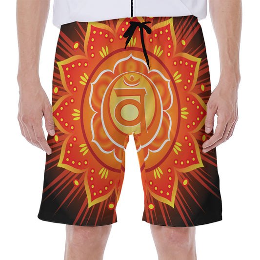 Swadhisthana Chakra Mandala Print Men's Beach Shorts
