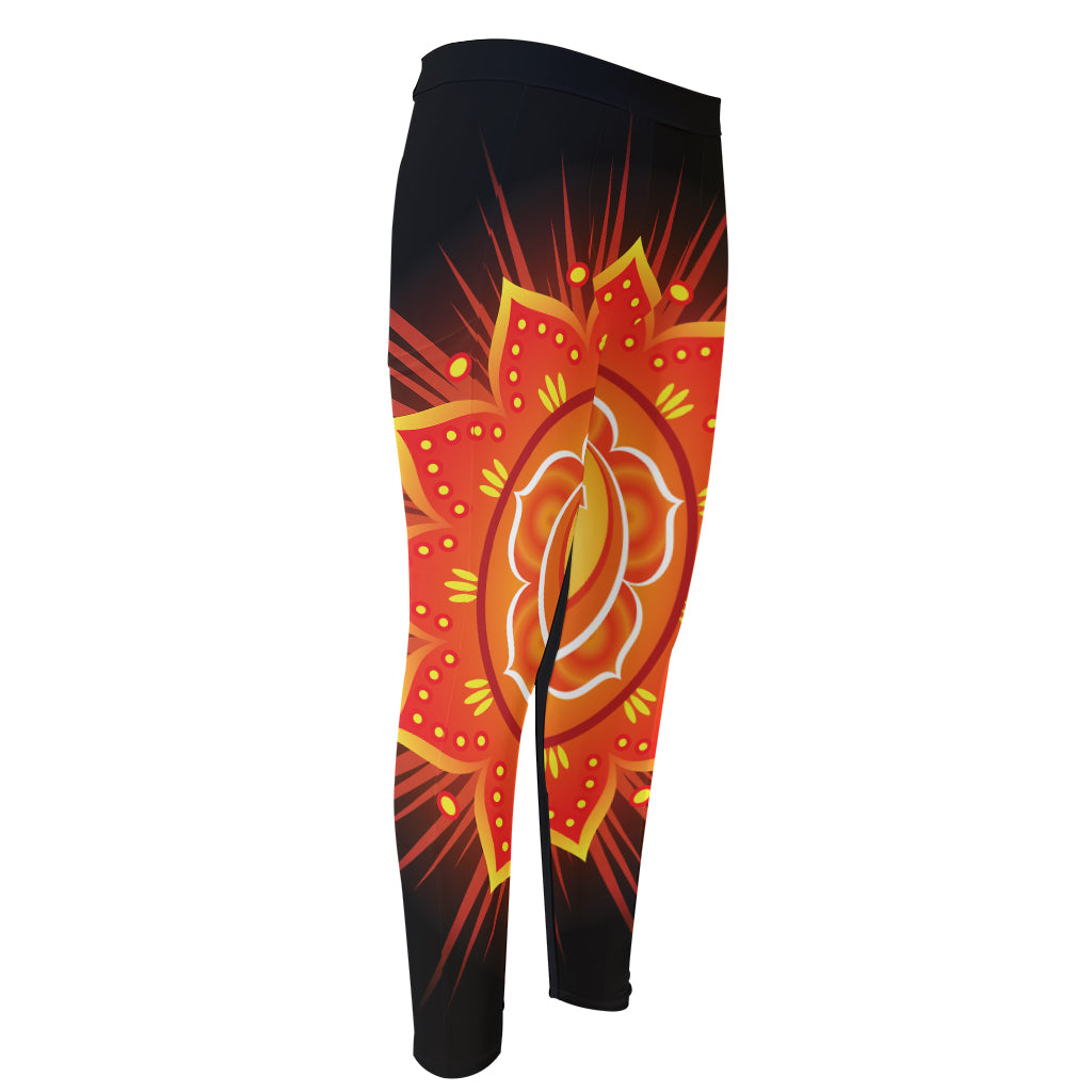 Swadhisthana Chakra Mandala Print Men's Compression Pants