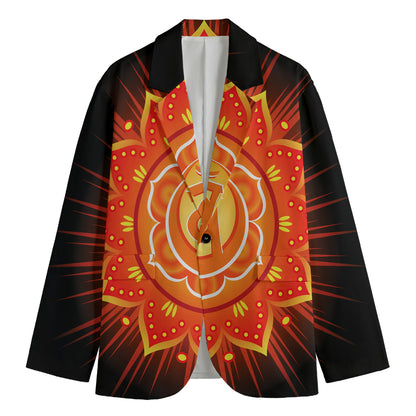 Swadhisthana Chakra Mandala Print Men's Cotton Blazer