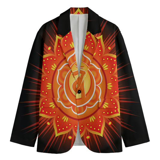 Swadhisthana Chakra Mandala Print Men's Cotton Blazer