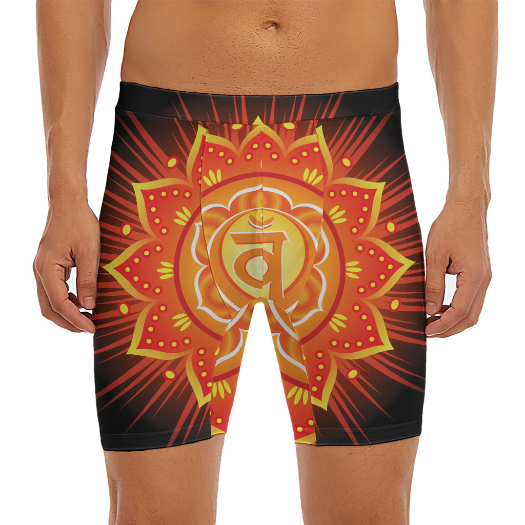Swadhisthana Chakra Mandala Print Men's Long Boxer Briefs
