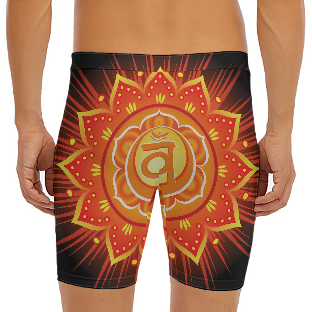 Swadhisthana Chakra Mandala Print Men's Long Boxer Briefs