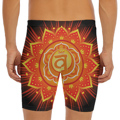 Swadhisthana Chakra Mandala Print Men's Long Boxer Briefs