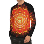 Swadhisthana Chakra Mandala Print Men's Long Sleeve Rash Guard