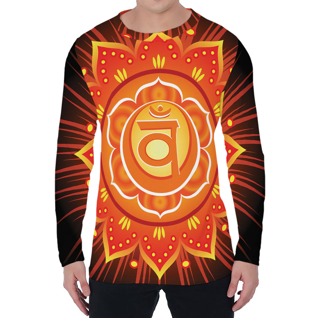 Swadhisthana Chakra Mandala Print Men's Long Sleeve T-Shirt