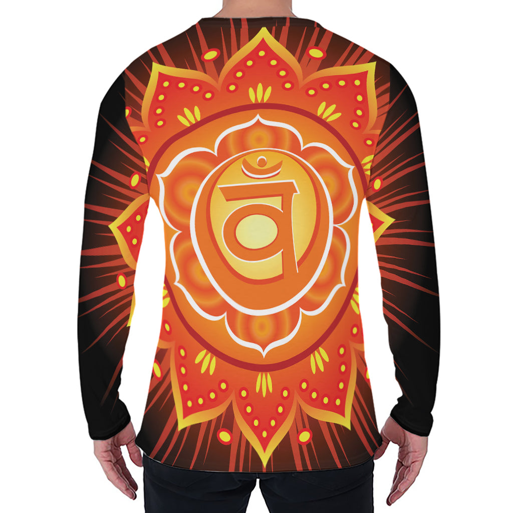 Swadhisthana Chakra Mandala Print Men's Long Sleeve T-Shirt