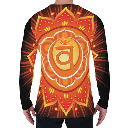 Swadhisthana Chakra Mandala Print Men's Long Sleeve T-Shirt
