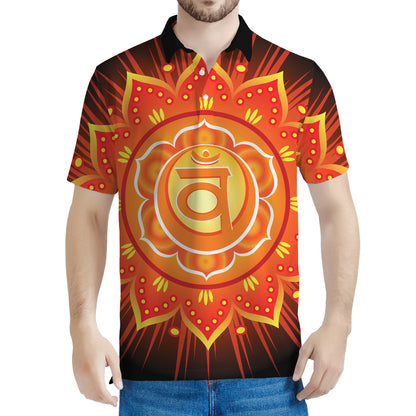 Swadhisthana Chakra Mandala Print Men's Polo Shirt