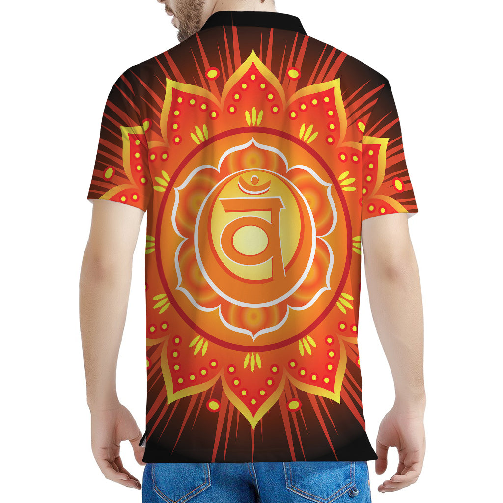 Swadhisthana Chakra Mandala Print Men's Polo Shirt