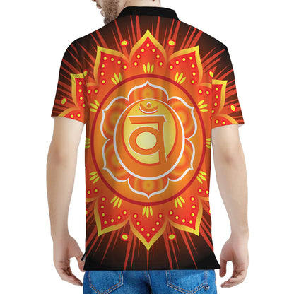 Swadhisthana Chakra Mandala Print Men's Polo Shirt
