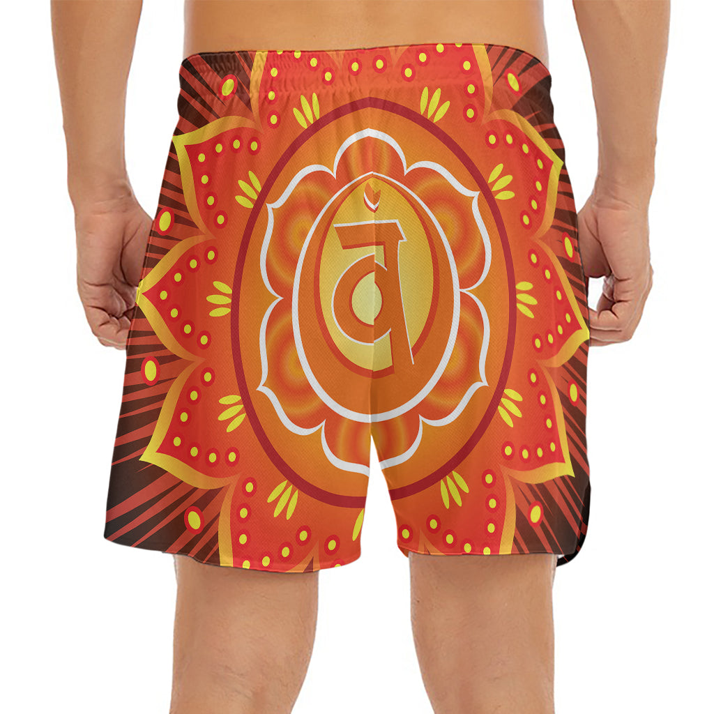 Swadhisthana Chakra Mandala Print Men's Split Running Shorts
