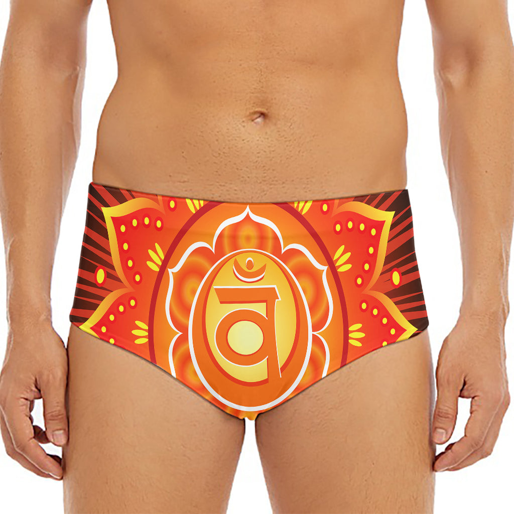 Swadhisthana Chakra Mandala Print Men's Triangle Swim Briefs