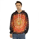 Swadhisthana Chakra Mandala Print Men's Velvet Pullover Hoodie