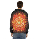 Swadhisthana Chakra Mandala Print Men's Velvet Pullover Hoodie