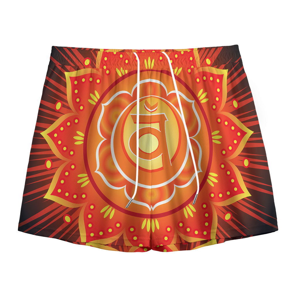Swadhisthana Chakra Mandala Print Mesh Shorts