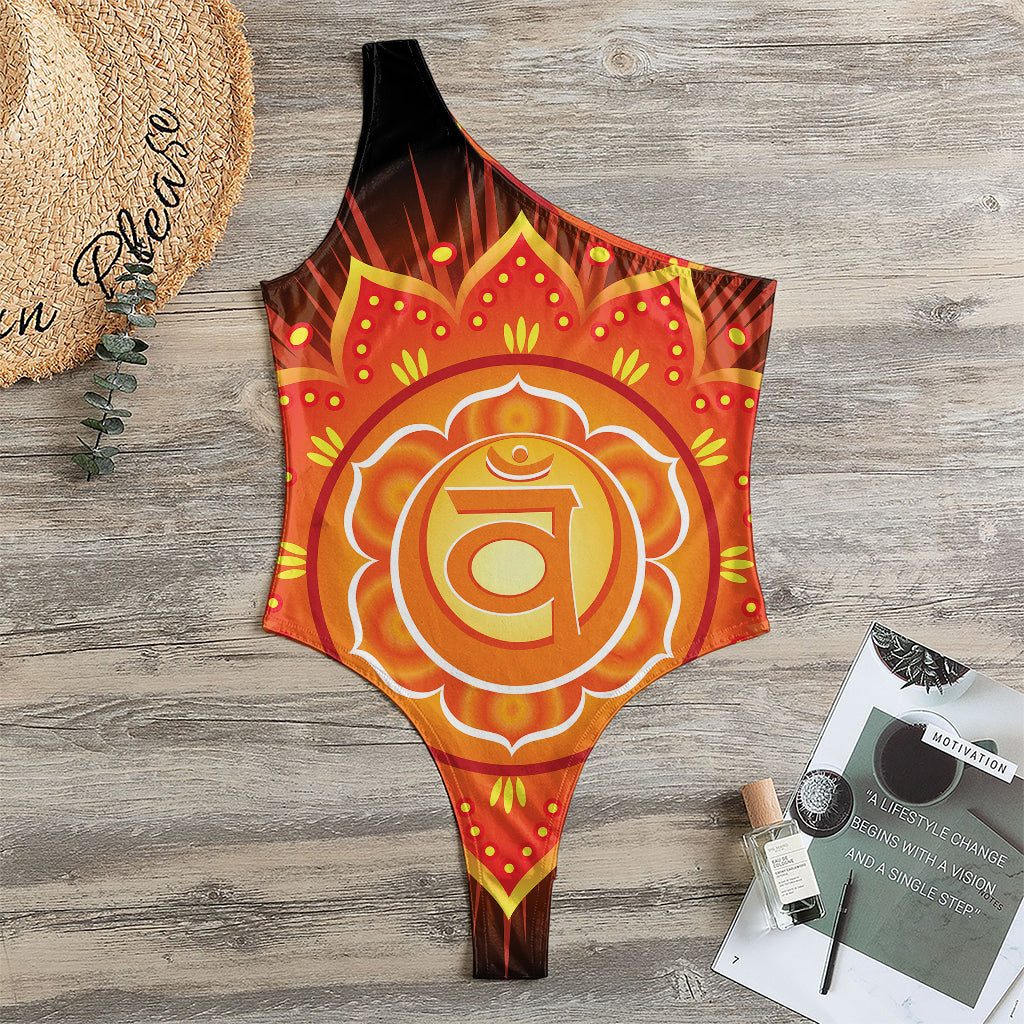 Swadhisthana Chakra Mandala Print One Shoulder Bodysuit