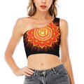 Swadhisthana Chakra Mandala Print One Shoulder Crop Top